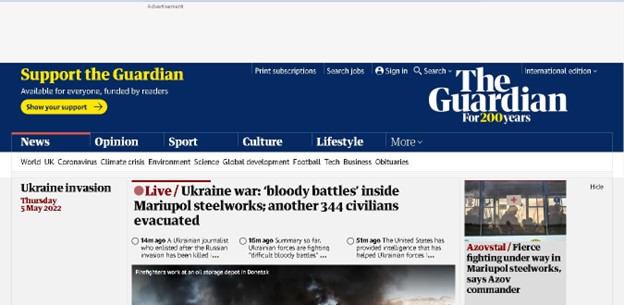 the guardian news blog and magazine to feature in