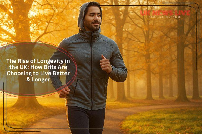 Man jogging on a park path during a golden autumn morning.