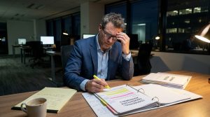 business-professional-reviewing-shareholder-agreements-to-reduce-risk-during-divorce