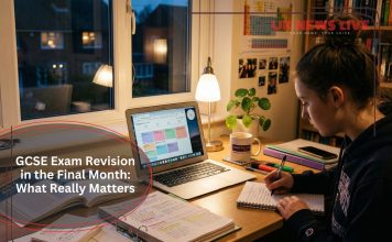 gcse-student-revision-setup-with-notes-flashcards-and-study-plan-at-home