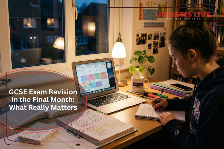 gcse-student-revision-setup-with-notes-flashcards-and-study-plan-at-home