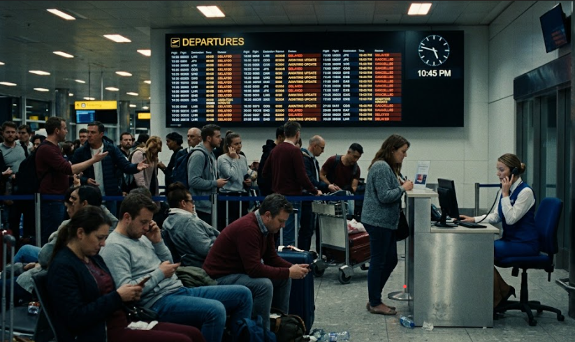 disrupted-airport-scene-with-delayed-flight-board-worried-travellers