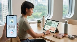 gen-z-professional-using-an-AI-health-assistant-on-a-device