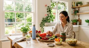 healthy-summer-lifestyle-scene-inside-a-bright-UK-home