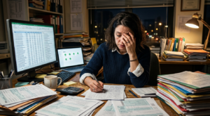 stressed-and-exhausted-accountant-working-late-night